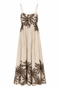 Abito con spalline in fantasia Beige e Marrone