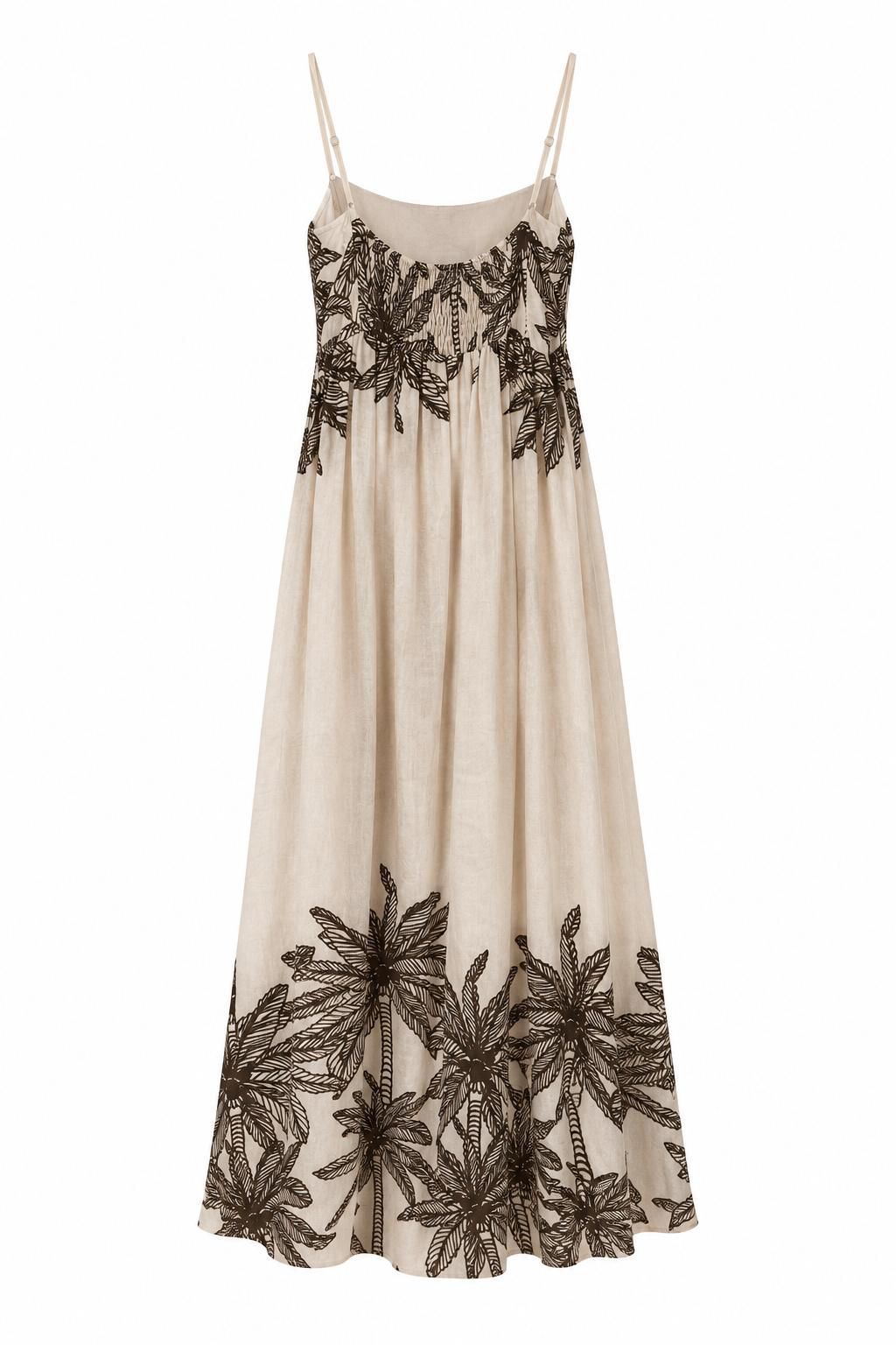 Abito con spalline in fantasia Beige e Marrone