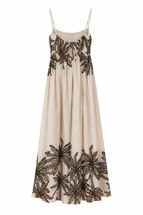 Abito con spalline in fantasia Beige e Marrone