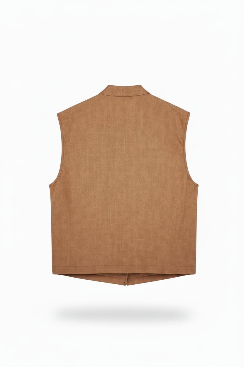 gilet bottoni cognac