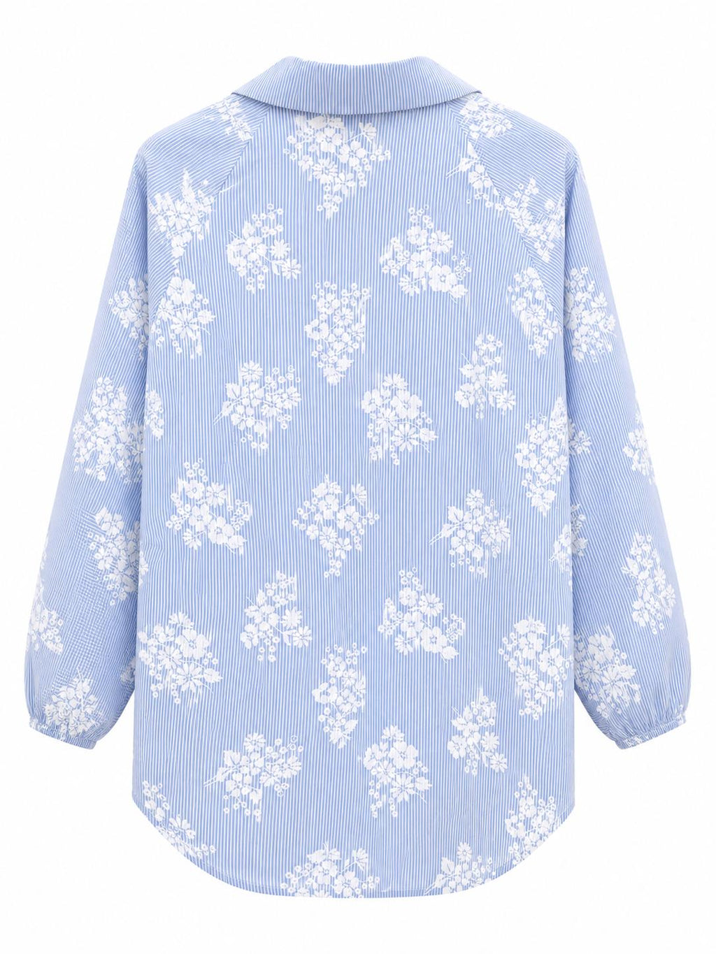 Camicetta azzurra righe fiori