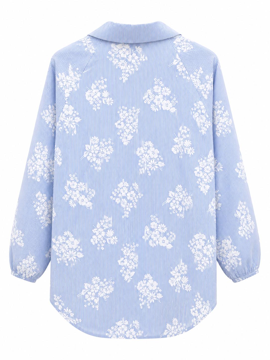 Camicetta azzurra righe fiori