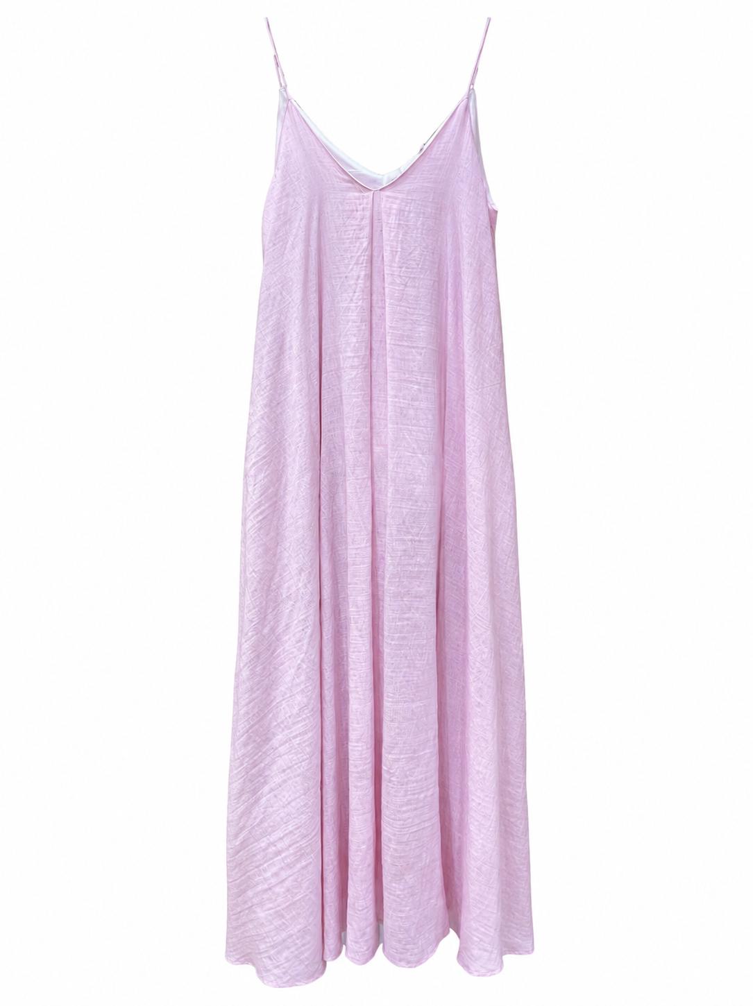 Vestito rosa spalline