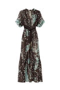 Vestito Lungo Marrone e verde acqua