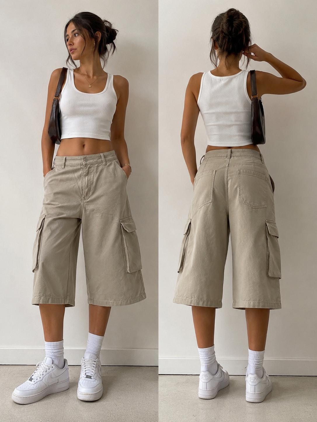 Bermuda in jeans Beige