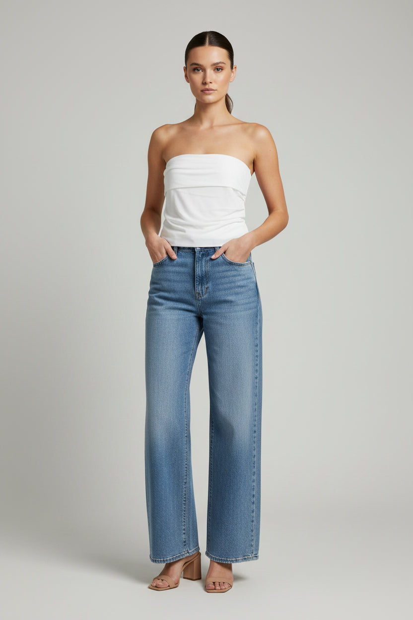top drappeggiato Bianco