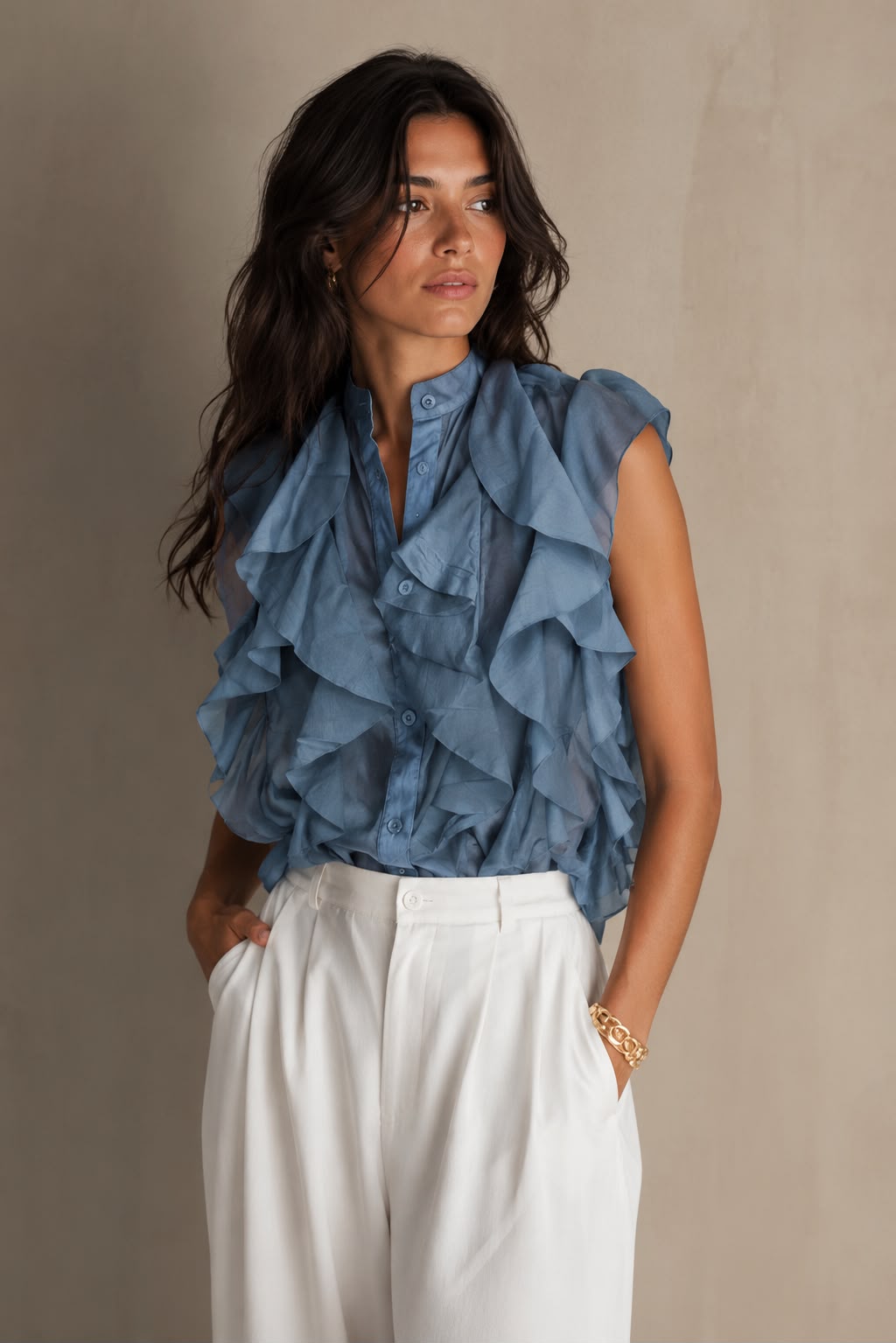 blusa volant