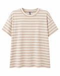 T-shirt a righe beige e burro