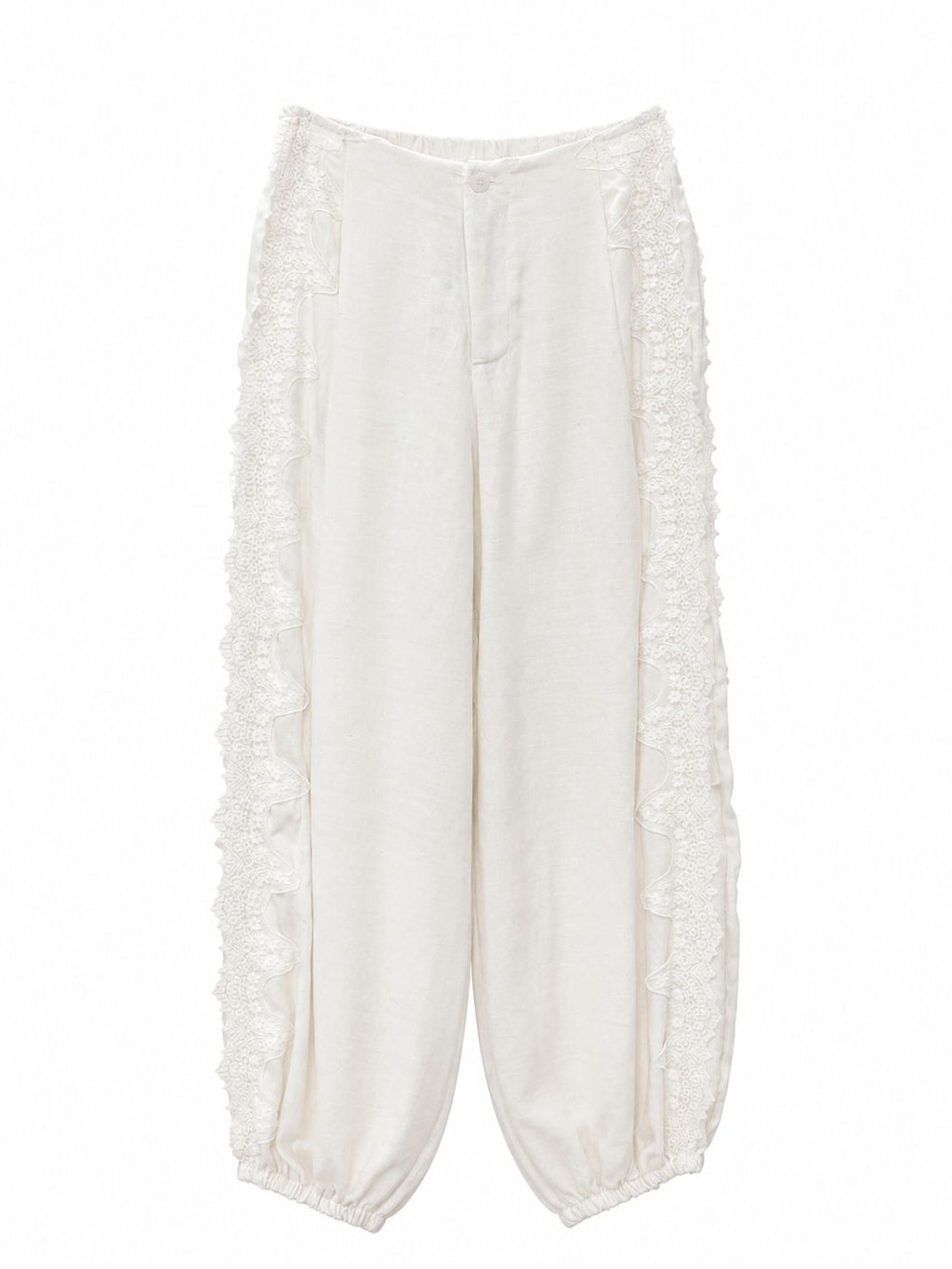 Pantalone Boho con applicazione in pizzo