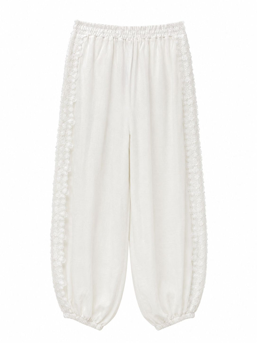 Pantalone Boho con applicazione in pizzo