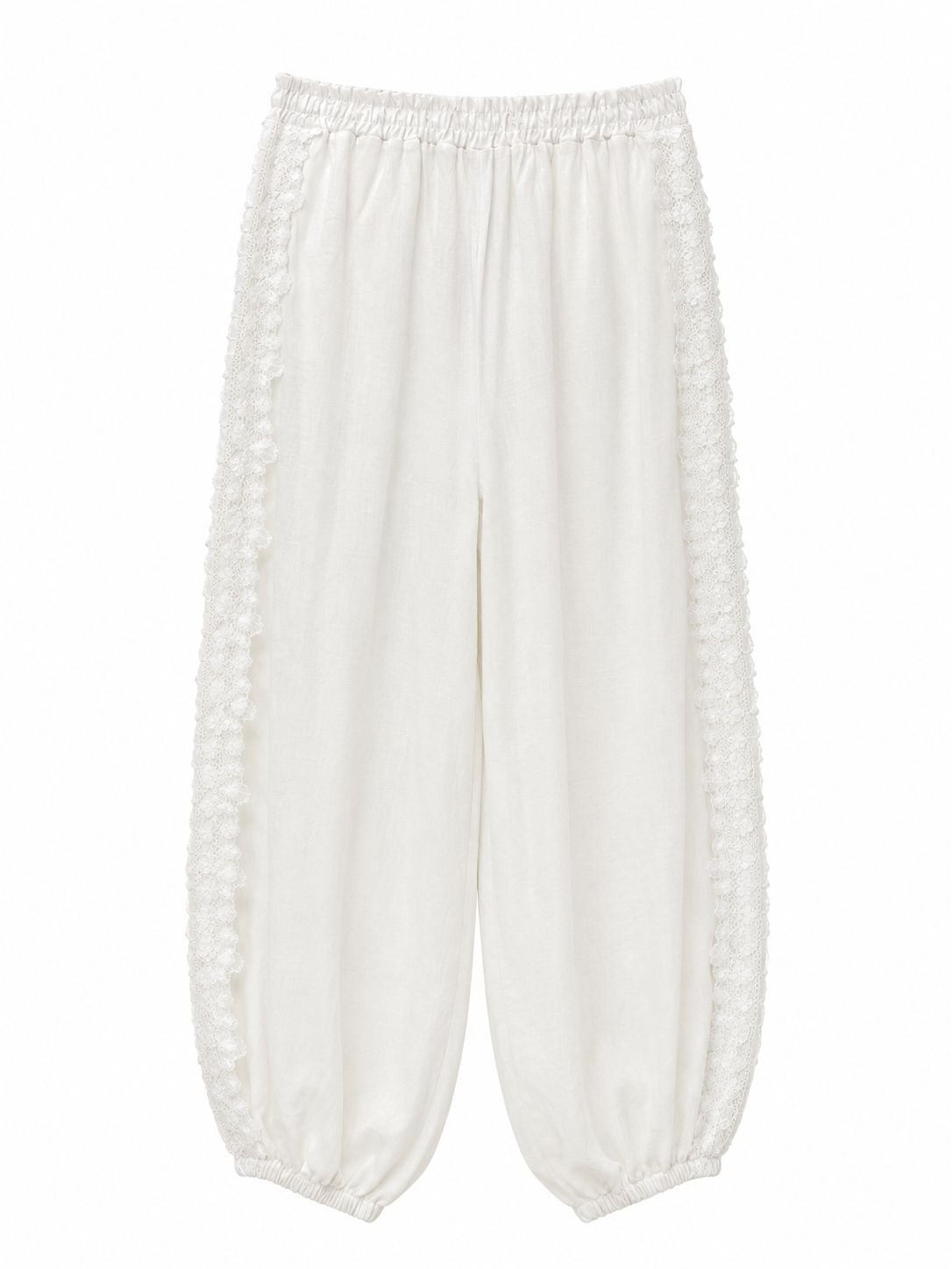Pantalone Boho con applicazione in pizzo