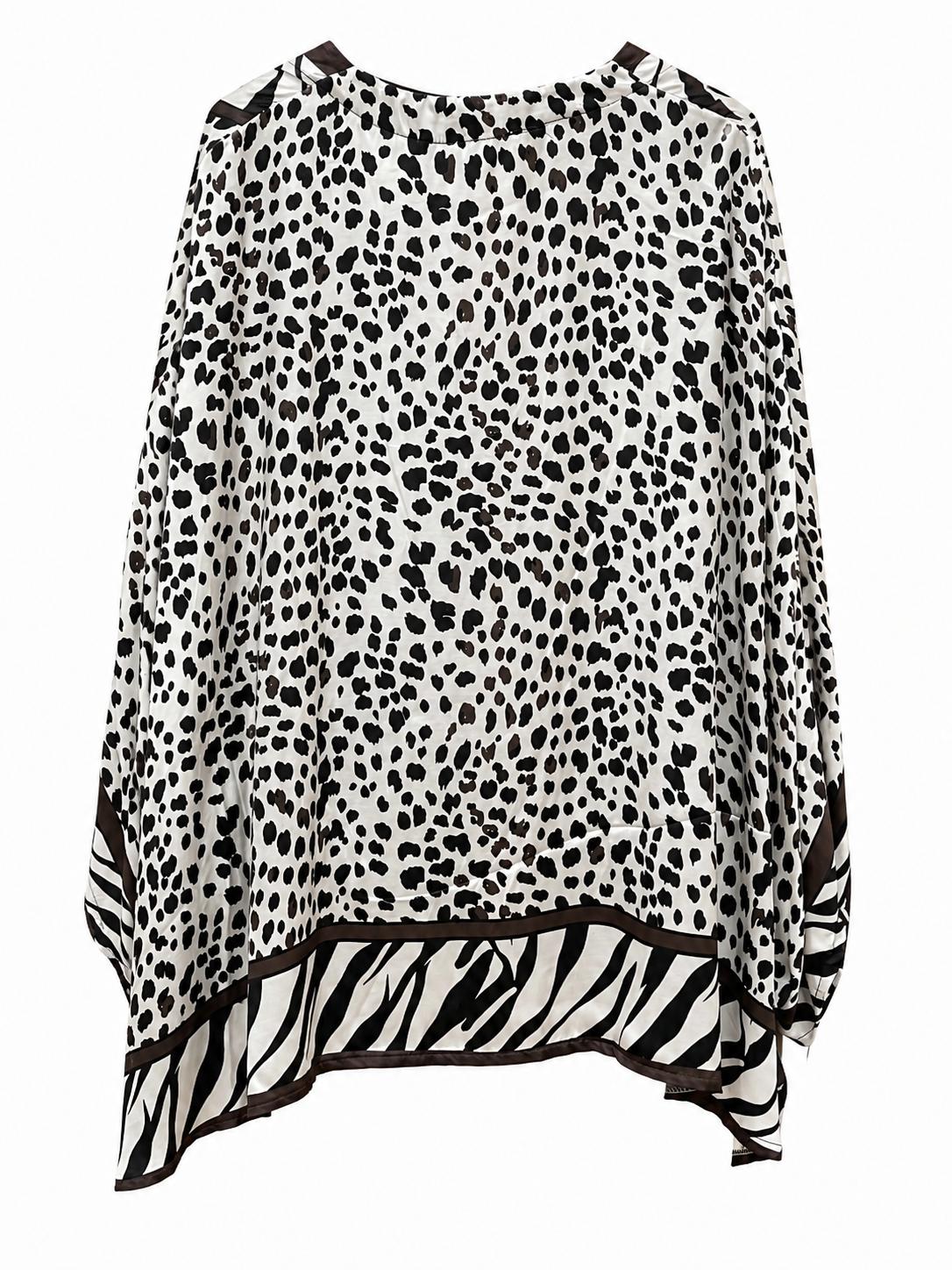 Blusa effetto Kimono animalier