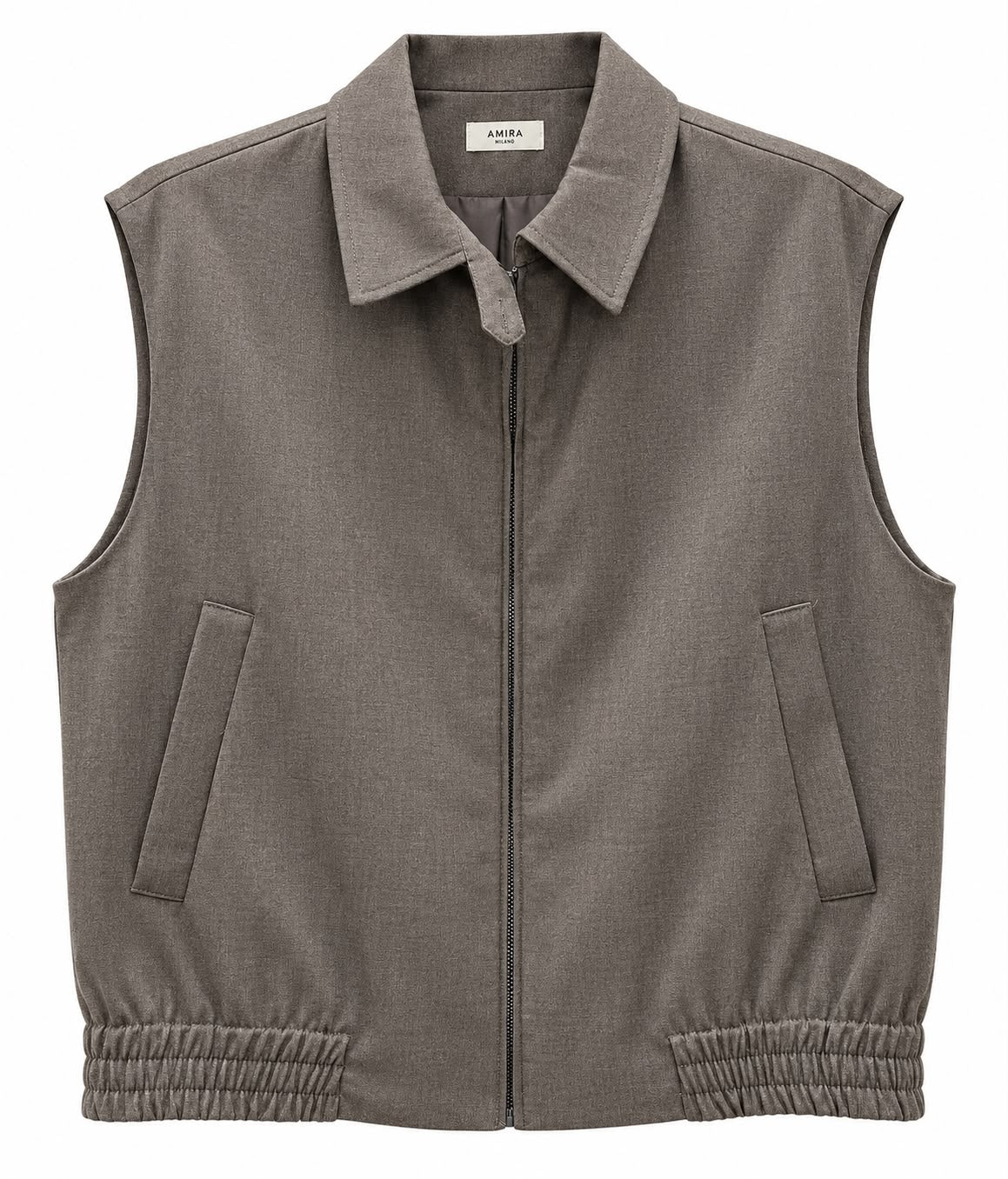 gilet in tessuto con zip