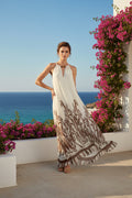 vestito beige fantasia