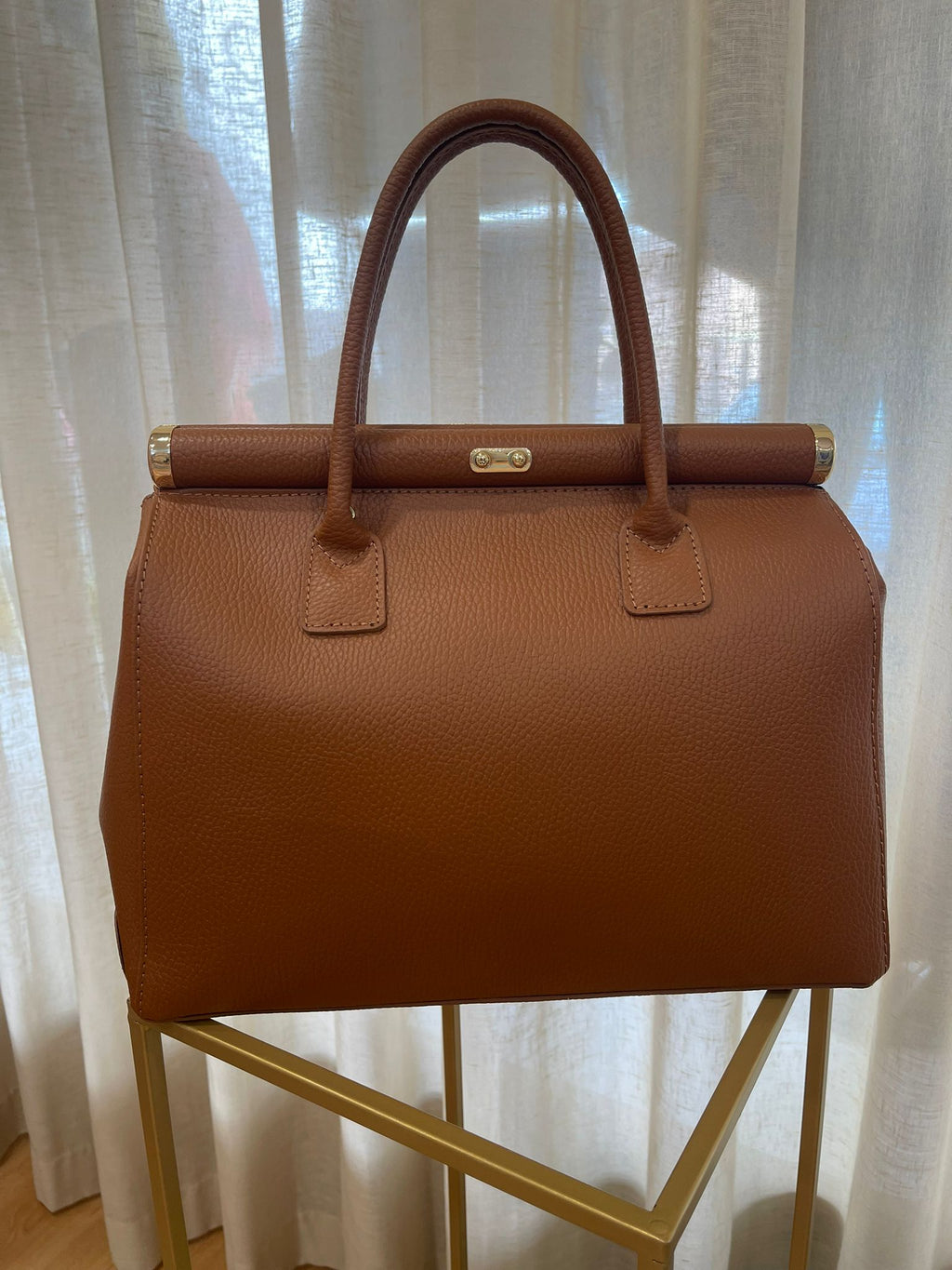 borsa strutturata Cognac