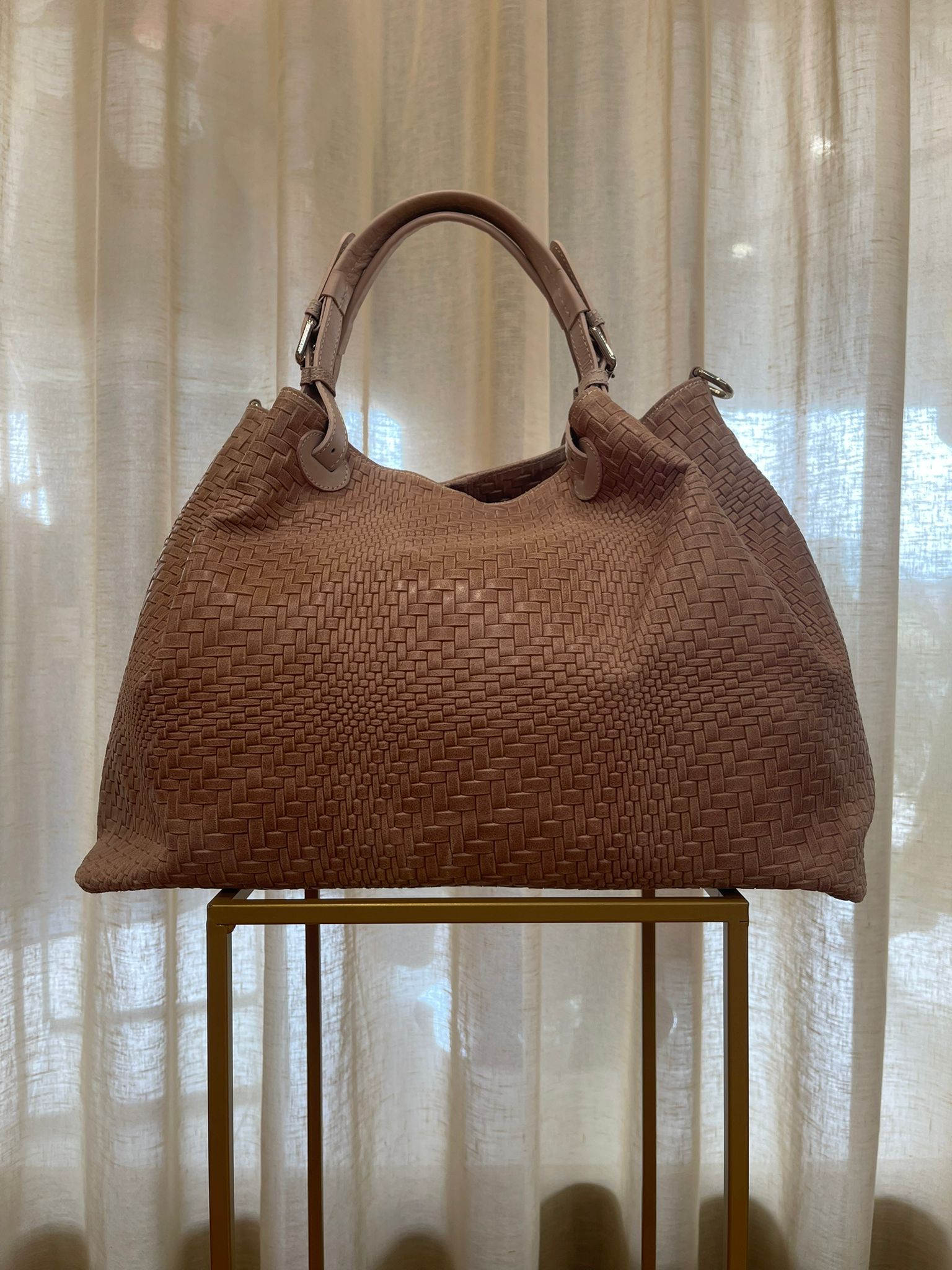 Borsa pelle Stampata Cipria