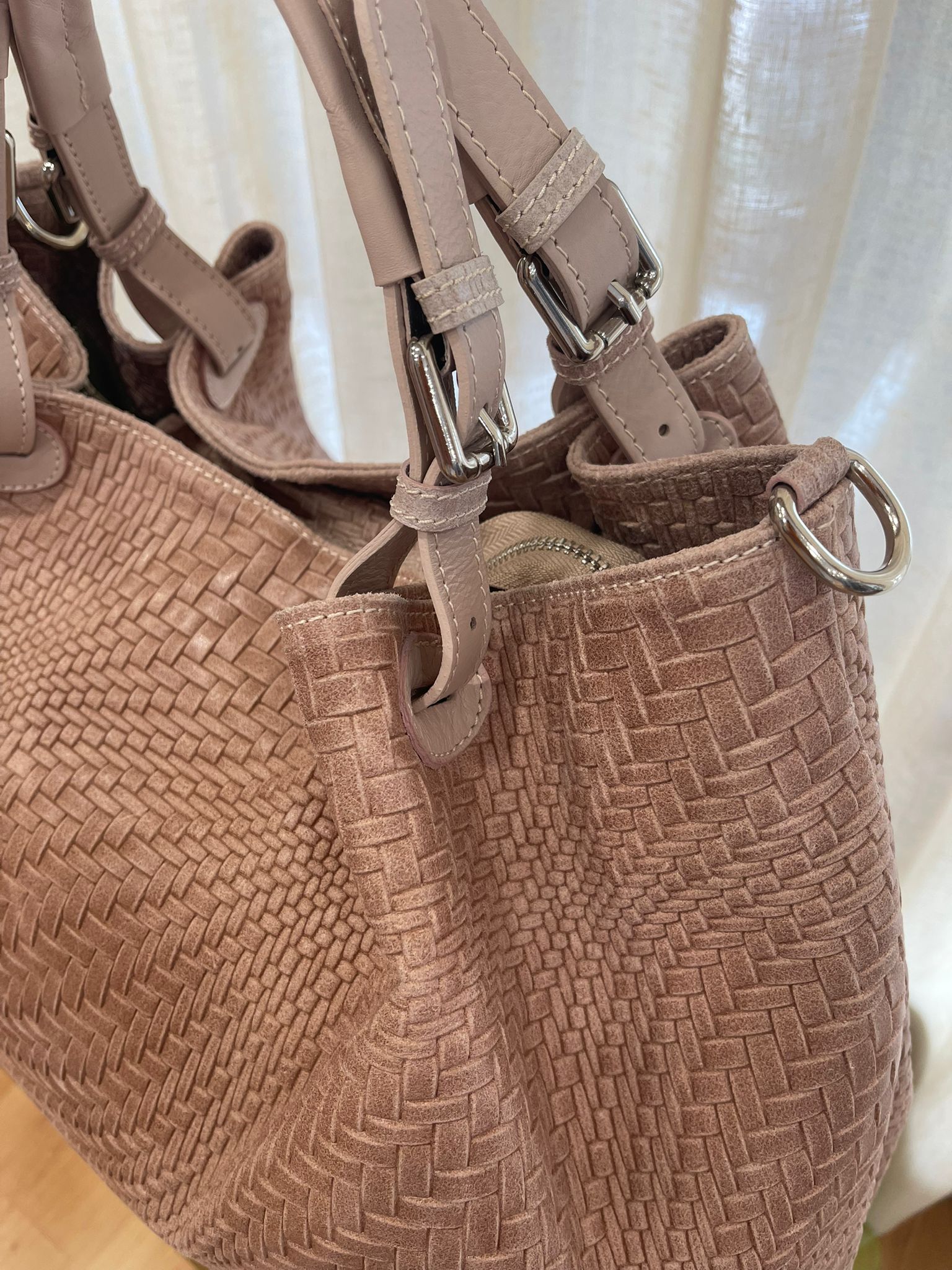 Borsa pelle Stampata Cipria