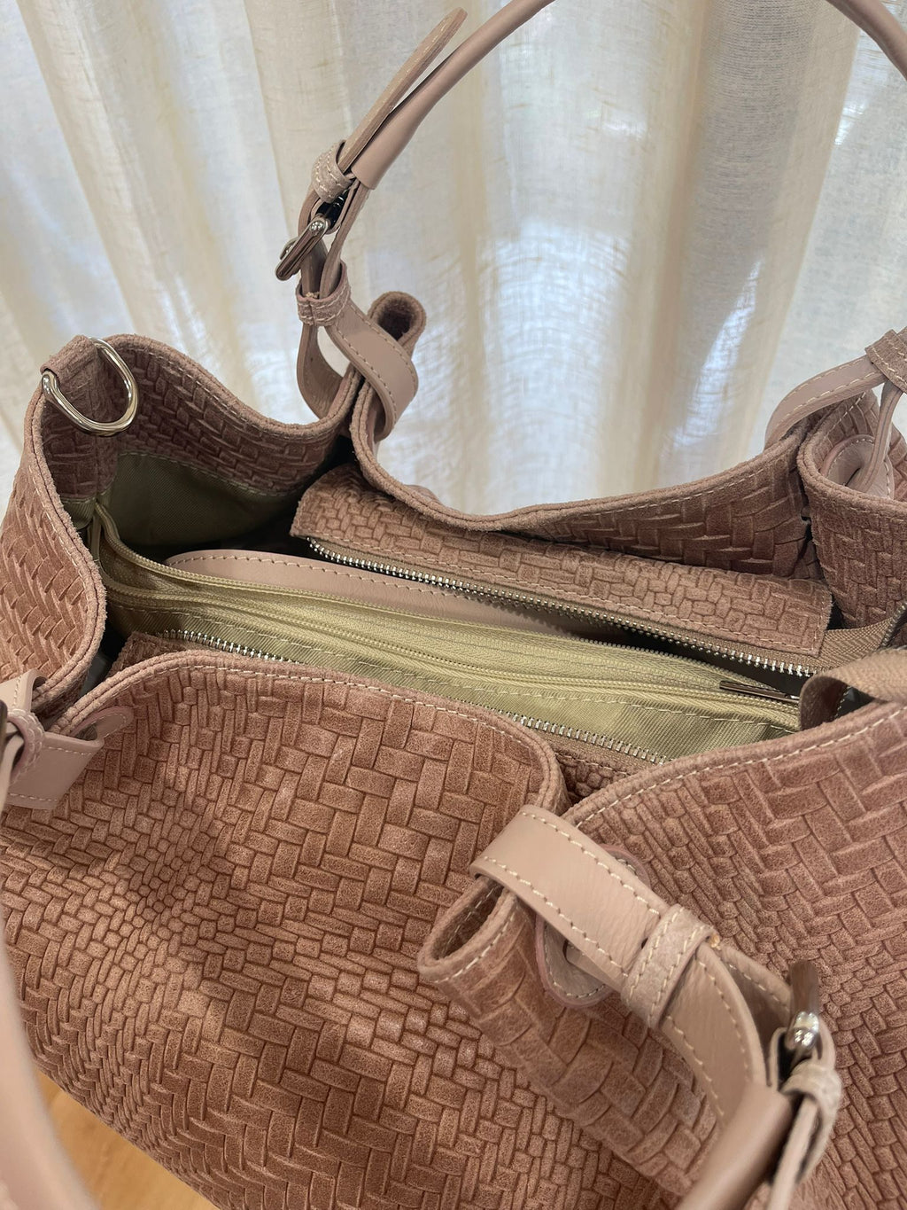 Borsa pelle Stampata Cipria