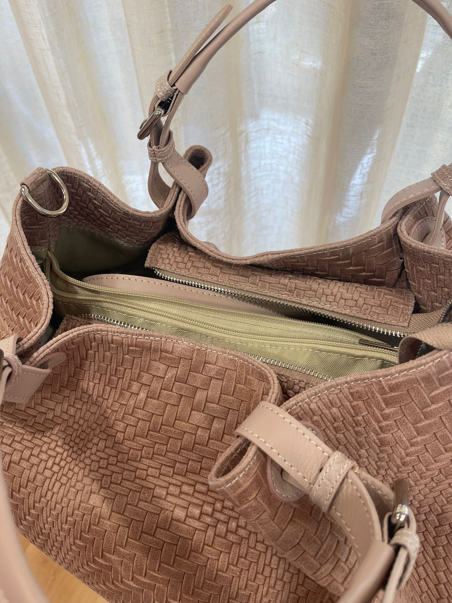 Borsa pelle Stampata Cipria