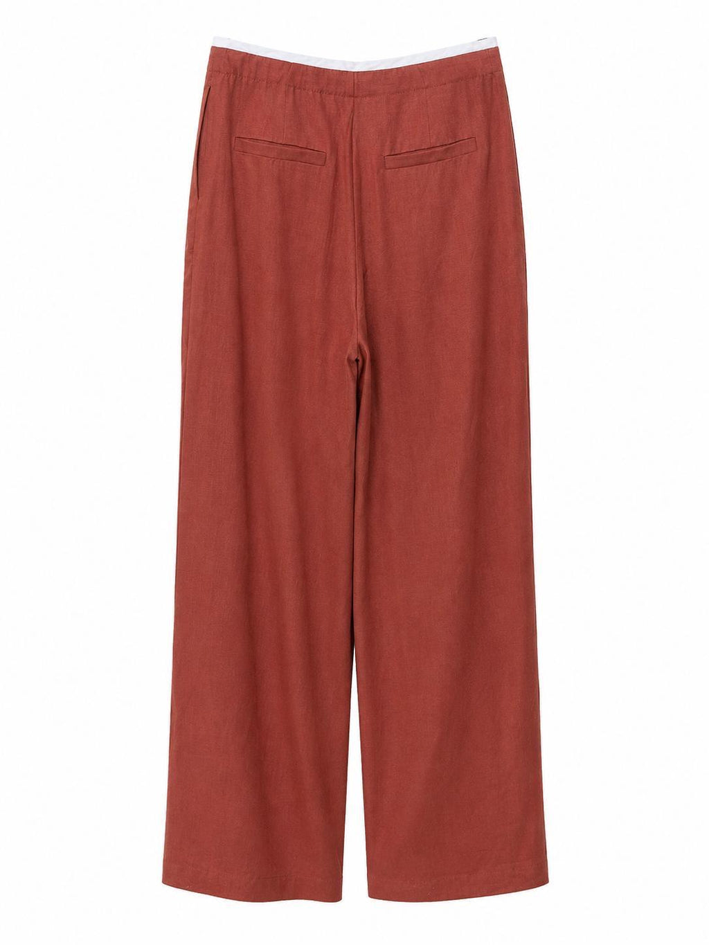 Pantaloni mattone effetto lino