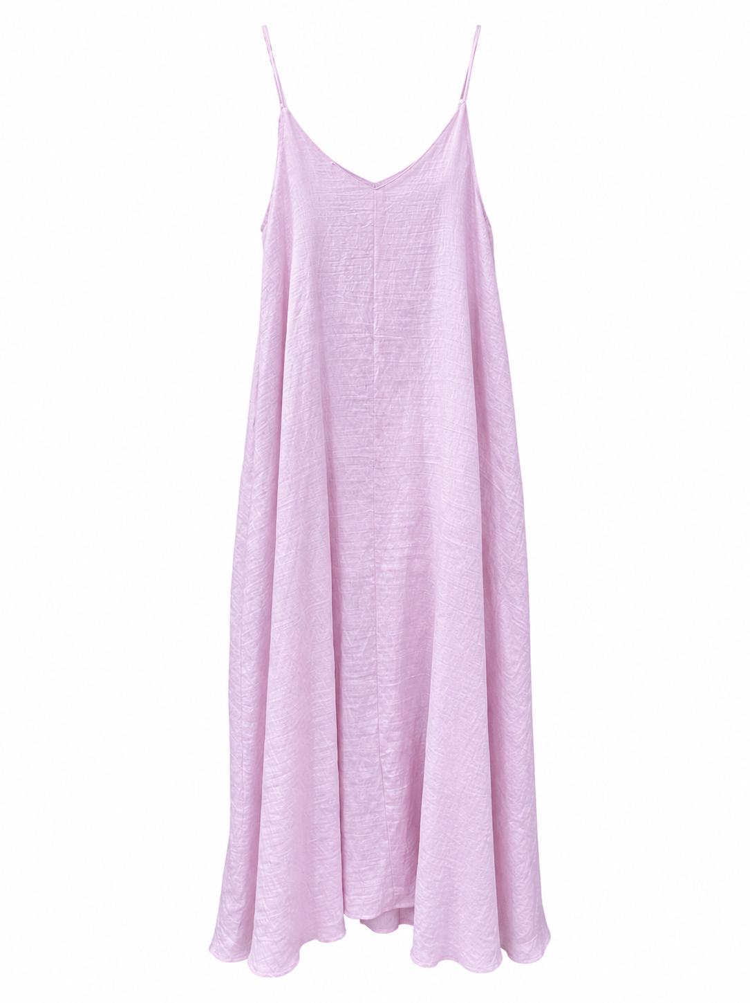 Vestito rosa spalline
