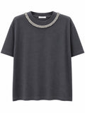 T-shirt maniche corte con Swarovski