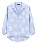 Camicetta azzurra righe fiori