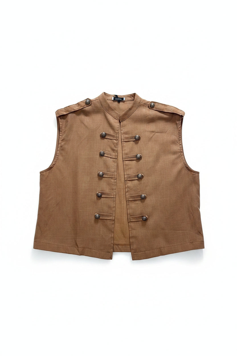 gilet bottoni cognac