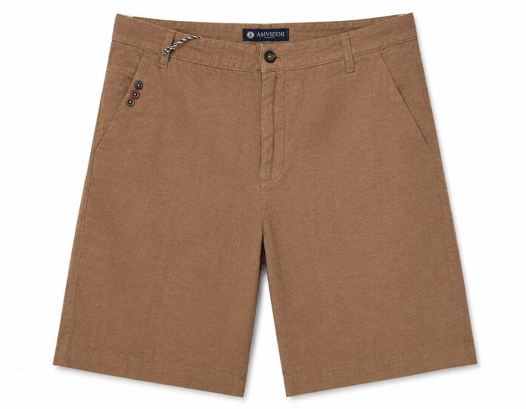 Bermuda uomo lino COGNAC