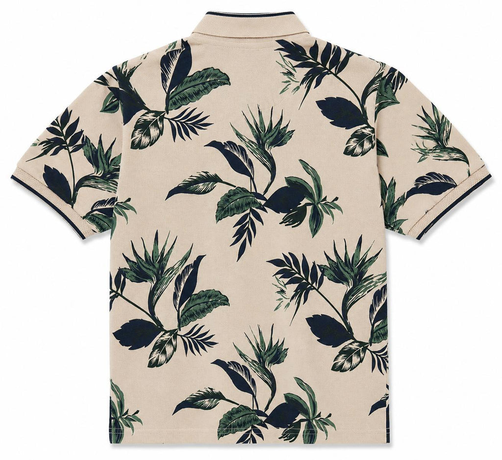 Polo Uomo fantasia Foglie beige